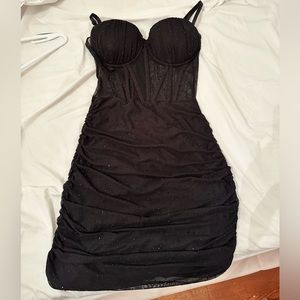 Windsor Black Rhinestone Corset Mini Dress Size Medium